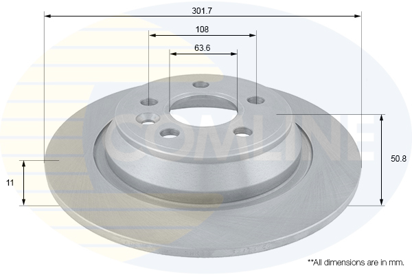 Disc frana COMLINE ADC1240 LAND ROVER RANGE ROVER EVOQUE (L538) 1,997 cmc (PT204(AJ20P4) benzina 290 COMLINE ADC1240
