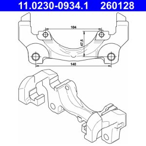 Suport etrier ATE 11.0230-0934.1 LAND ROVER FREELANDER 2 (L359) 1,999 cmc (204PT(GTDI) benzina 241 ATE 11.0230-0934.1