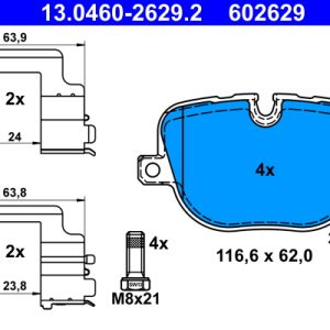 Set placute frana ATE 13.0460-2629.2 LAND ROVER RANGE ROVER SPORT I (L320) 4,999 cmc (508PS(AJ133) benzina 510 ATE 13.0460-2629.2