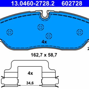 Set placute frana ATE 13.0460-2728.2 LAND ROVER RANGE ROVER III (L322) 4,398 cmc (M62 B44) benzina 286 ATE 13.0460-2728.2