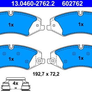 Set placute frana ATE 13.0460-2762.2 LAND ROVER RANGE ROVER IV (L405) 2,993 cmc (306DT(TDV6) diesel 292 ATE 13.0460-2762.2