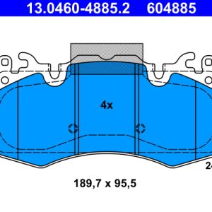 Set placute frana ATE 13.0460-4885.2 LAND ROVER DEFENDER Station Wagon (L663) 1,997 cmc (PT204(AJ20P4) benzina/elector 300 ATE 13.0460-4885.2