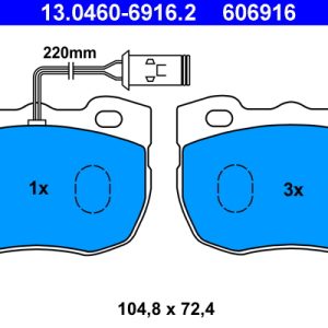 Set placute frana ATE 13.0460-6916.2 LAND ROVER RANGE ROVER I 3,947 cmc (35 D) benzina 182 ATE 13.0460-6916.2