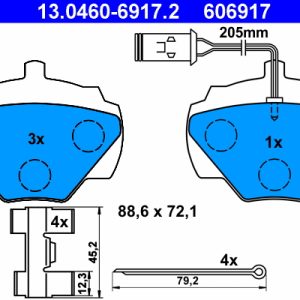 Set placute frana ATE 13.0460-6917.2 LAND ROVER RANGE ROVER I 3,947 cmc (35 D) benzina 182 ATE 13.0460-6917.2