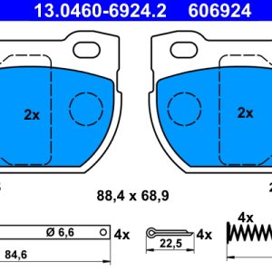 Set placute frana ATE 13.0460-6924.2 LAND ROVER DEFENDER Cabrio (L316) 2,495 cmc (14 P, 15 P, 10 P) diesel 122 ATE 13.0460-6924.2