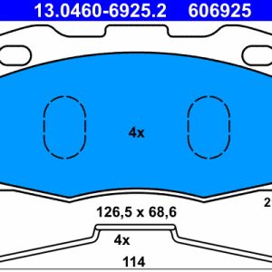 Set placute frana ATE 13.0460-6925.2 LAND ROVER DEFENDER platou / sasiu (L316) 2,402 cmc (DT244(PUMA) diesel 122 ATE 13.0460-6925.2