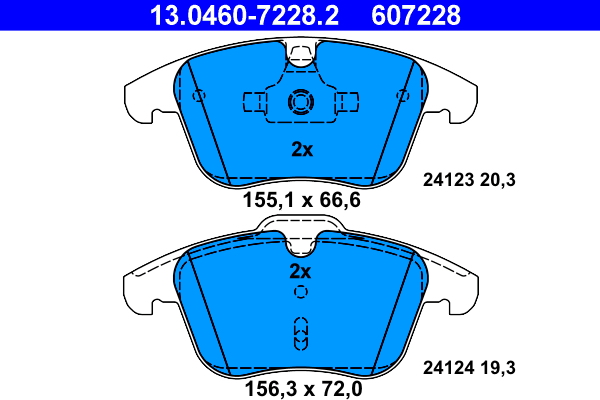 Set placute frana ATE 13.0460-7228.2 LAND ROVER RANGE ROVER EVOQUE (L538) 2,179 cmc (224DT(DW12BTED4) diesel 150 ATE 13.0460-7228.2