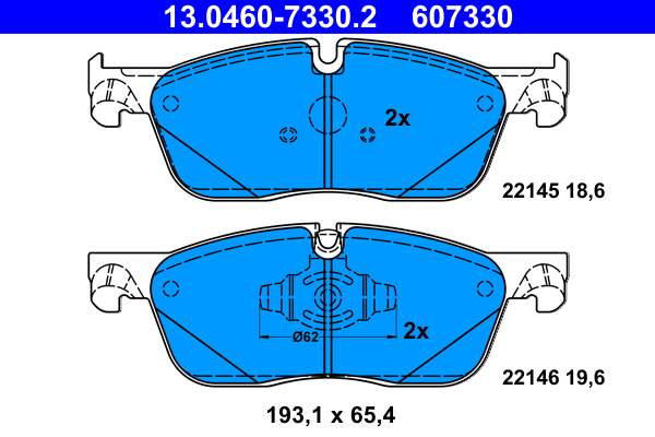 Set placute frana ATE 13.0460-7330.2 LAND ROVER RANGE ROVER EVOQUE (L538) 1,999 cmc (204DTD(AJ20D4) diesel 180 ATE 13.0460-7330.2