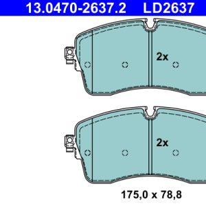 Set placute frana ATE 13.0470-2637.2 LAND ROVER RANGE ROVER EVOQUE (L538) 1,997 cmc (PT204(AJ20P4) benzina 290 ATE 13.0470-2637.2