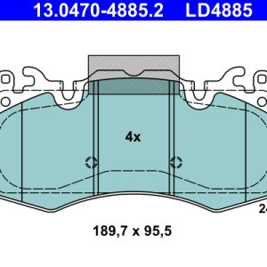 Set placute frana ATE 13.0470-4885.2 LAND ROVER RANGE ROVER SPORT II (L494) 2,993 cmc (306DT(TDV6) diesel 292 ATE 13.0470-4885.2