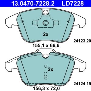 Set placute frana ATE 13.0470-7228.2 LAND ROVER FREELANDER 2 (L359) 2,179 cmc (DW12BTED4, 224DT(DW12BTED4) diesel 150 ATE 13.0470-7228.2