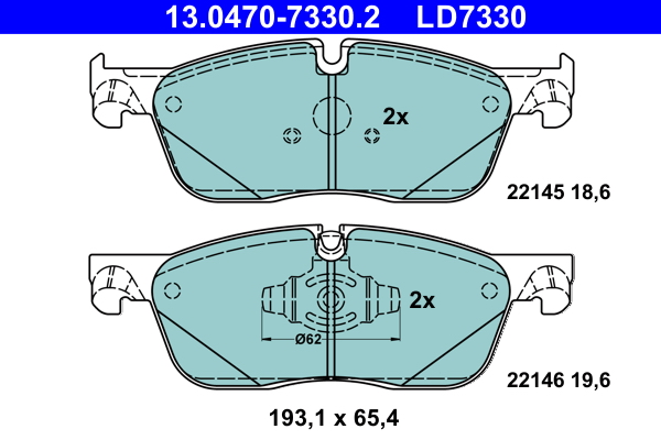 Set placute frana ATE 13.0470-7330.2 LAND ROVER RANGE ROVER EVOQUE (L538) 1,999 cmc (204DTD(AJ20D4) diesel 150 ATE 13.0470-7330.2