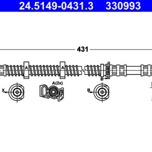 Furtun frana ATE 24.5149-0431.3 LAND ROVER FREELANDER I (L314) 1,951 cmc (204D3(M47D20) diesel 109 ATE 24.5149-0431.3