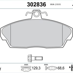 Set placute frana VALEO 302836