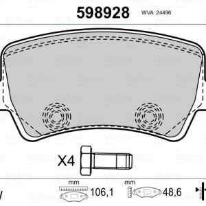 Set placute frana VALEO 598928