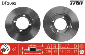 Disc frana MAZDA 121 I (DA) 1.5 benzina 76 cai TRW DF2662