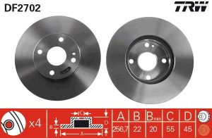 Disc frana MAZDA 323 C IV (BG) 1.8 16V Turbo 4WD (BG8S) benzina 185 cai TRW DF2702
