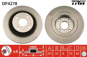 Disc frana MAZDA 323 F VI hatchback (BJ) 1.8 Astina (BJ10P) benzina 125 cai TRW DF4278