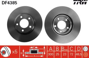 Disc frana MAZDA 3 (BL) 2.0 DISI (BLEFW) benzina 150 cai TRW DF4385