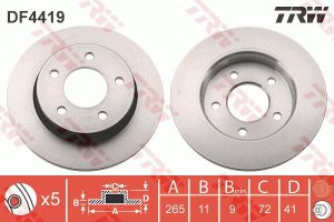 Disc frana MAZDA 3 (BL) 1.6 MZR (BL14) benzina 105 cai TRW DF4419