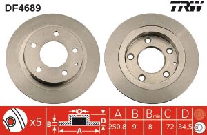 Disc frana MAZDA 323 F V (BA) 1.5 16V (BA11) benzina 88 cai TRW DF4689