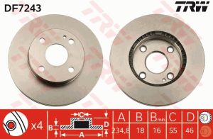 Disc frana MAZDA 323 P V (BA) 1.5 16V benzina 88 cai TRW DF7243