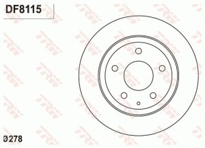 Disc frana MAZDA 6 limuzina (GJ, GL) 2.2 D (GJ2FP, GJ1021, GJ1022, GL1021) diesel 175 cai TRW DF8115