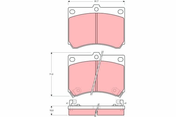 Placute frana MAZDA 323 P V (BA) 1.5 16V benzina 88 cai TRW GDB1029