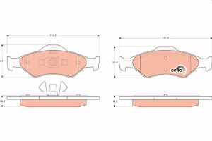 Placute frana MAZDA 121 III (JASM, JBSM) 1.3 benzina 50 cai TRW GDB1418