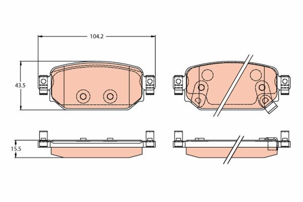 Placute frana MAZDA 3 (BM, BN) 1.5 D (BMLFS, BM4, BN4) diesel 105 cai TRW GDB2172