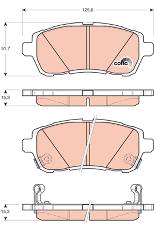 Placute frana MAZDA 2 (DE_, DH_) 1.5 MZR (DE5FS) benzina 102 cai TRW GDB3437
