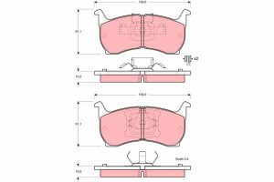 Placute frana MAZDA 626 II Hatchback (GC) 1.6 (GC1061) benzina 75 cai TRW GDB354