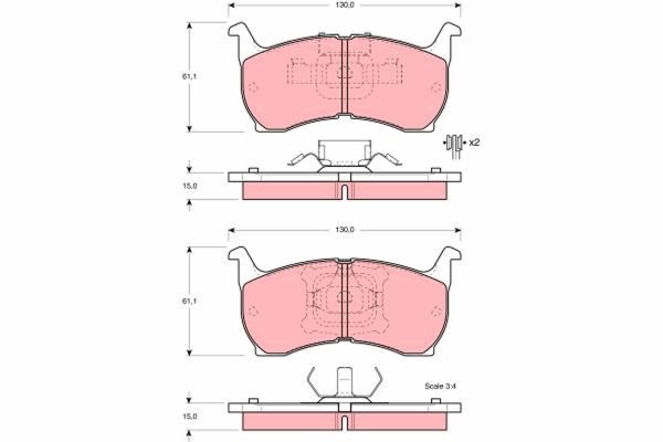 Placute frana MAZDA 626 II Hatchback (GC) 1.6 (GC1061) benzina 75 cai TRW GDB354