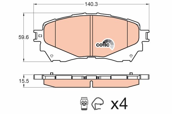 Placute frana MAZDA 6 combi (GJ, GL) 2.2 D (GJ2FW, GJ692) diesel 175 cai TRW GDB3580