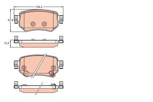 Placute frana MAZDA 6 caroserie inchisa/combi (GJ) 2.2 D diesel 175 cai TRW GDB3632