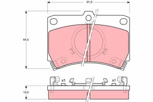 Placute frana MAZDA 323 III limuzina (BF) 1.7 D (BF7P) diesel 54 cai TRW GDB374