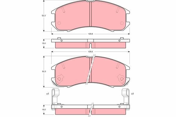 Placute frana MAZDA 626 III Hatchback (GD) 2.2 12V (GD102) benzina 115 cai TRW GDB981