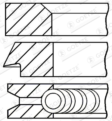 Set segmenti piston MAZDA 323 II Hatchback (BD) 1.5 (BD69) benzina 72 cai GOETZE ENGINE 08-283900-00