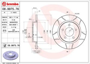 Disc frana MAZDA 3 limuzina (BL) 2.2 MZR CD (BL10) diesel 150 cai BREMBO 08.9975.76