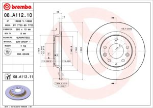 Disc frana MAZDA 323 C IV (BG) 1.8 16V Turbo 4WD (BG8S) benzina 185 cai BREMBO 08.A112.11