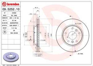 Disc frana MAZDA 626 III Hatchback (GD) 2.2 12V (GD102) benzina 115 cai BREMBO 09.5252.10