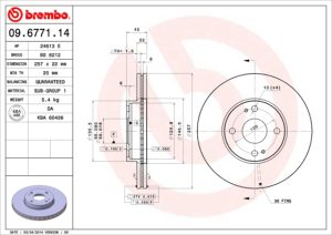 Disc frana MAZDA 323 C IV (BG) 1.8 16V Turbo 4WD (BG8S) benzina 185 cai BREMBO 09.6771.14