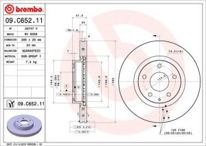 Disc frana MAZDA 3 (BM, BN) 1.5 D (BMLFS, BM4, BN4) diesel 105 cai BREMBO 09.C652.11