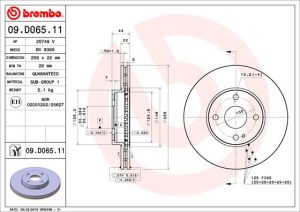 Disc frana MAZDA 2 hatchback (DL, DJ) 1.5 SKYACTIV-G M Hybrid benzina/elector 75 cai BREMBO 09.D065.11