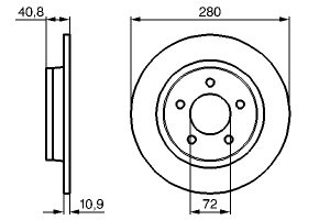 Disc frana MAZDA 3 limuzina (BL) 2.2 MZR CD (BL10) diesel 150 cai BOSCH 0 986 479 181