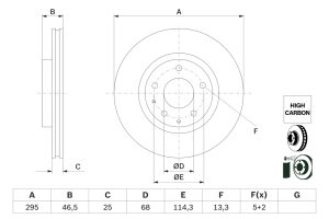 Disc frana MAZDA 3 hatchback (BP) 2.0 SKYACTIV-G (BP5H, BP6H) benzina 150 cai BOSCH 0 986 479 H23