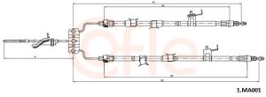Cablu frana de parcare MAZDA 3 (BK) 1.6 (BK14) benzina 105 cai COFLE 1.MA001