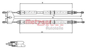 Cablu frana de parcare MAZDA 2 (DY) 1.2 (DY3W) benzina 75 cai METZGER 11.5453