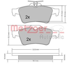 Placute frana MAZDA 3 (BK) 2.3 MZR (BK3P) benzina 156 cai METZGER 1170006