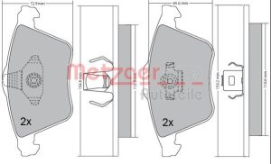 Placute frana MAZDA 3 (BK) 2.3 MZR (BK3P) benzina 156 cai METZGER 1170233